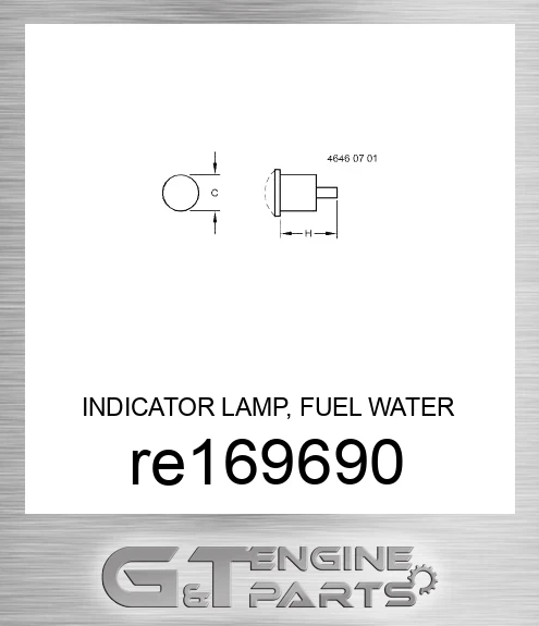 RE169690 INDICATOR LAMP, FUEL WATER SEPARATO
