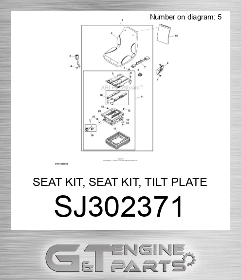 SJ302371 SEAT KIT, SEAT KIT, TILT PLATE
