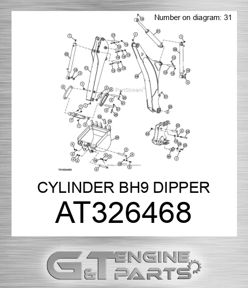 AT326468 CYLINDER BH9 DIPPER