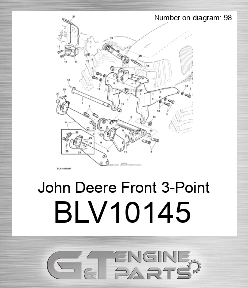BLV10145 John Deere Front 3-Point Hitch BLV10145