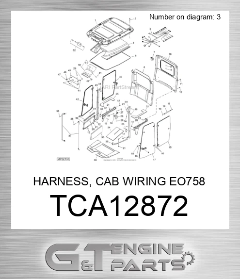 TCA12872 HARNESS, CAB WIRING EO758