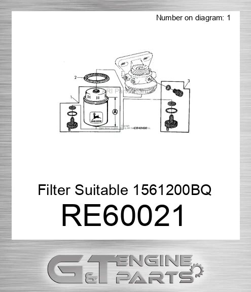 RE60021 Filter Suitable 1561200BQ