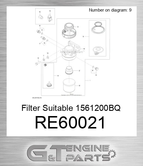 RE60021 Filter Suitable 1561200BQ