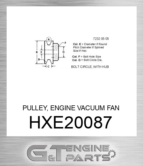 HXE20087 PULLEY, ENGINE VACUUM FAN DRIVE PUL