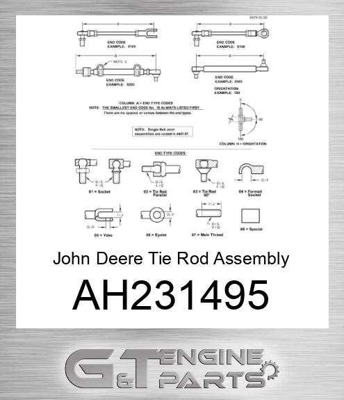 AH231495 Tie Rod Assembly