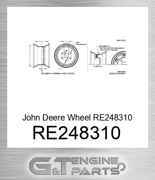 RE248310 John Deere Wheel RE248310