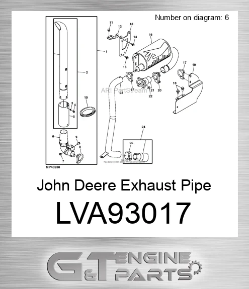 LVA93017 Exhaust Pipe