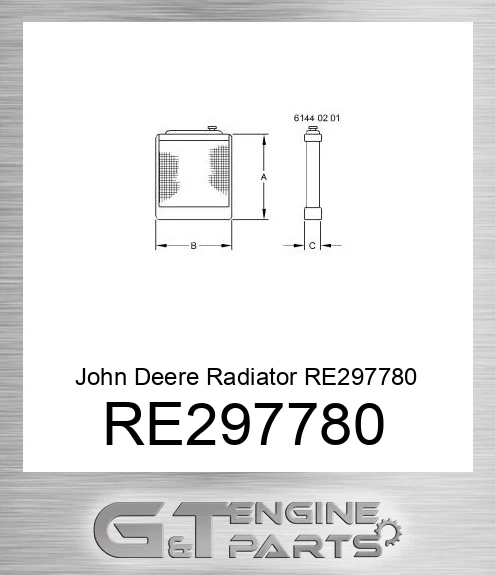 RE297780 Radiator for John Deere Tractor and Sprayer, RE297780