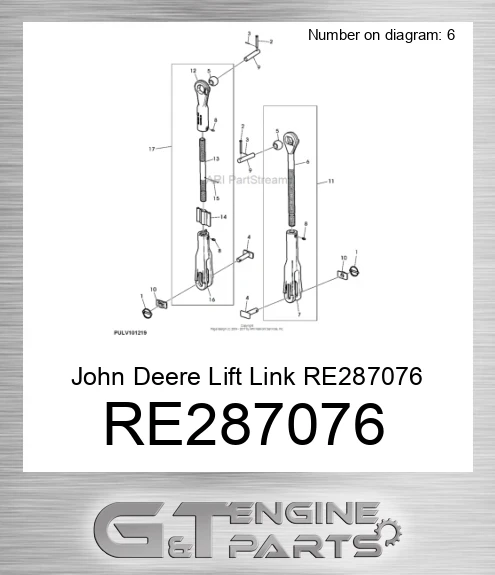 RE287076 John Deere Lift Link RE287076