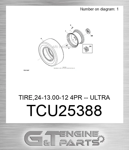 TCU25388 TIRE,24-13.00-12 4PR -- ULTRA TRAC