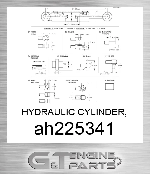 AH225341 HYDRAULIC CYLINDER, 140X80-641.5,10