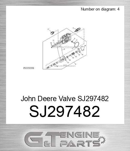 SJ297482 John Deere Valve SJ297482