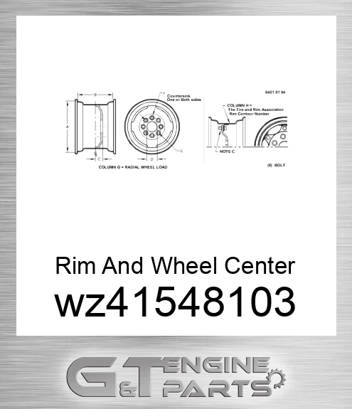 WZ41548103 Rim And Wheel Center