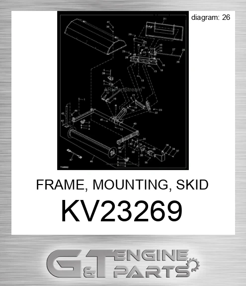 KV23269 FRAME, MOUNTING, SKID STEER-ANGLE B