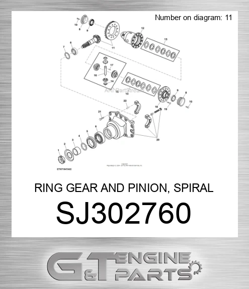 SJ302760 RING GEAR AND PINION, SPIRAL BEVEL