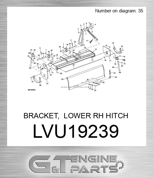 LVU19239 BRACKET, LOWER RH HITCH