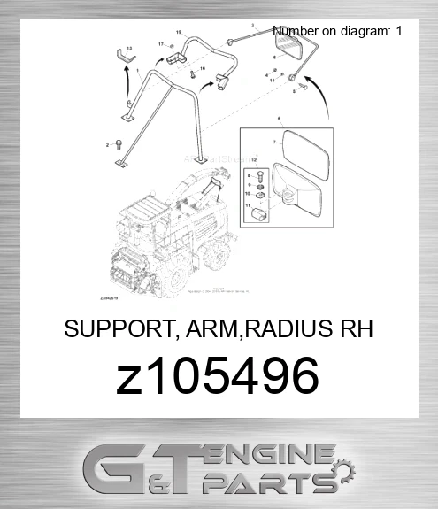 Z105496 SUPPORT, ARM,RADIUS RH