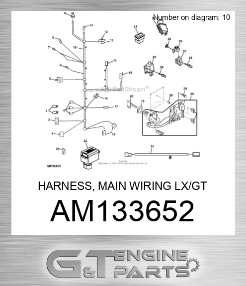 AM133652 HARNESS, MAIN WIRING LX/GT