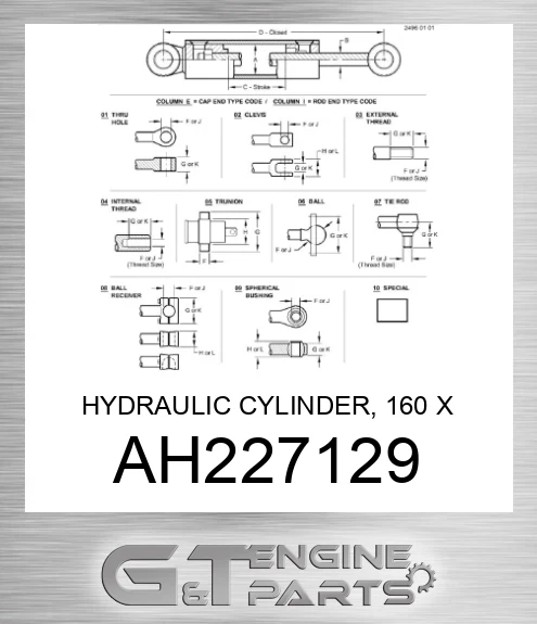 AH227129 HYDRAULIC CYLINDER, 160 X 95-660.5,