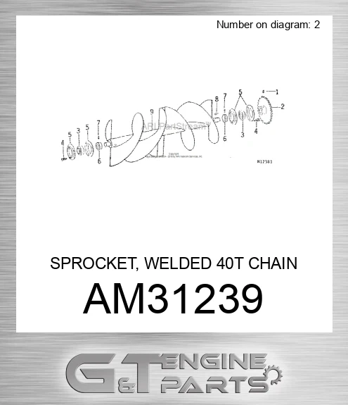 AM31239 SPROCKET, WELDED 40T CHAIN