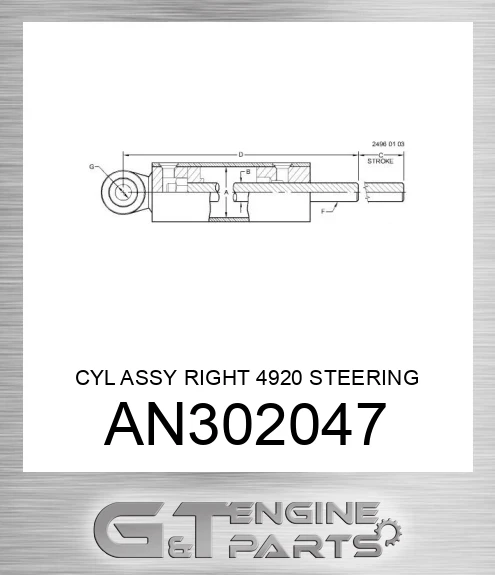 AN302047 CYL ASSY RIGHT 4920 STEERING
