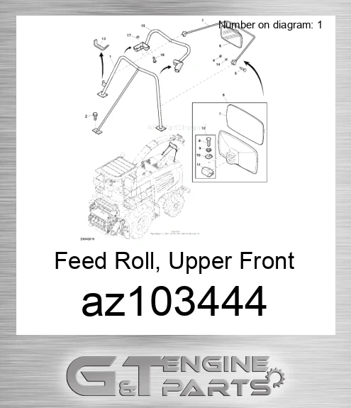 AZ103444 Feed Roll, Upper Front