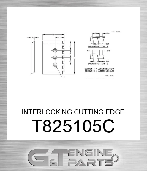 T825105C INTERLOCKING CUTTING EDGE