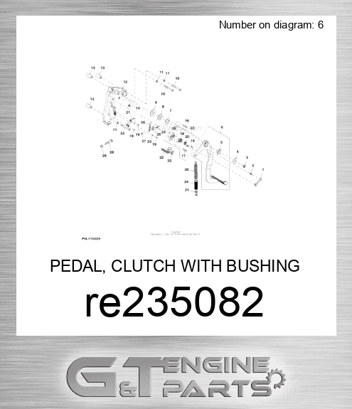 RE235082 PEDAL, CLUTCH WITH BUSHING