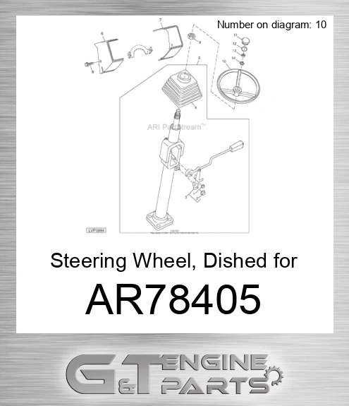 AR78405 Steering Wheel, Dished for Tractor,