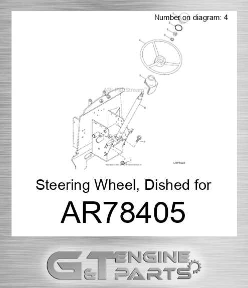 AR78405 Steering Wheel, Dished for Tractor,