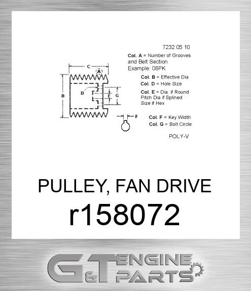 R158072 PULLEY, FAN DRIVE