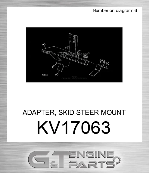 KV17063 ADAPTER, SKID STEER MOUNT