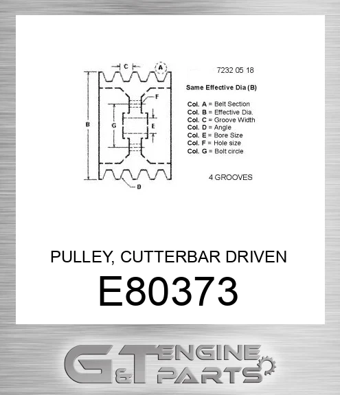 E80373 PULLEY, CUTTERBAR DRIVEN