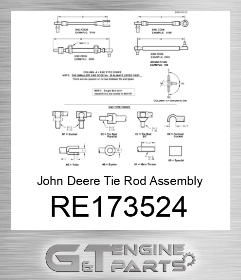 RE173524 Tie Rod Assembly