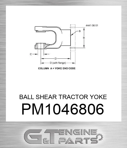 PM104-6806 BALL SHEAR TRACTOR YOKE