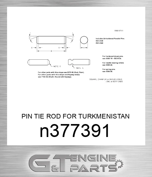 N377391 PIN TIE ROD FOR TURKMENISTAN