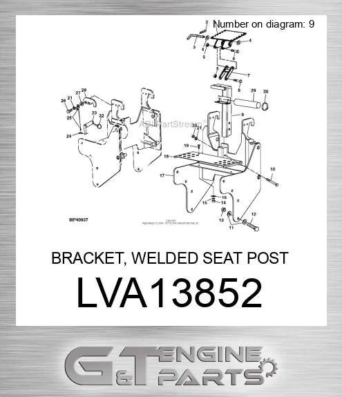 LVA13852 BRACKET, WELDED SEAT POST