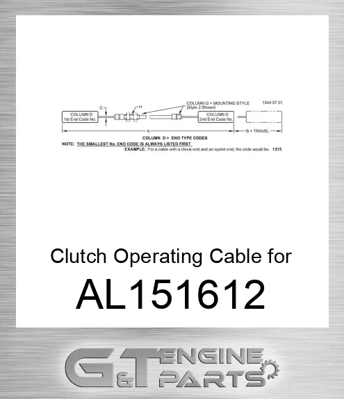 AL151612 Clutch Operating Cable for Tractor,
