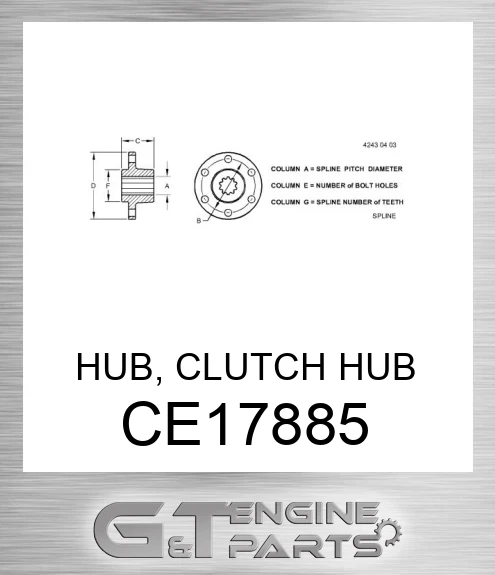 CE17885 HUB, CLUTCH HUB