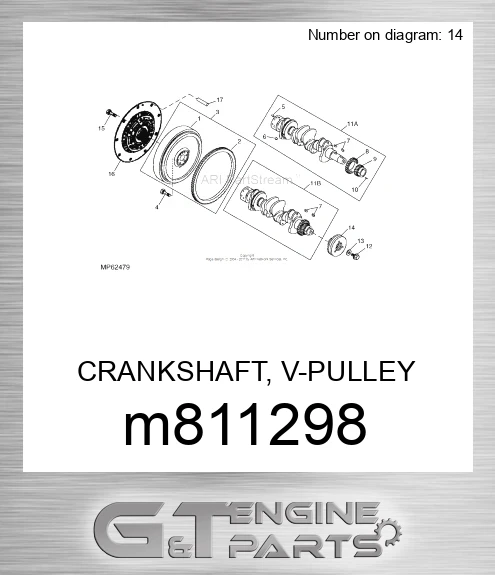 M811298 CRANKSHAFT, V-PULLEY