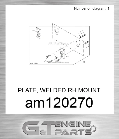 AM120270 PLATE, WELDED RH MOUNT