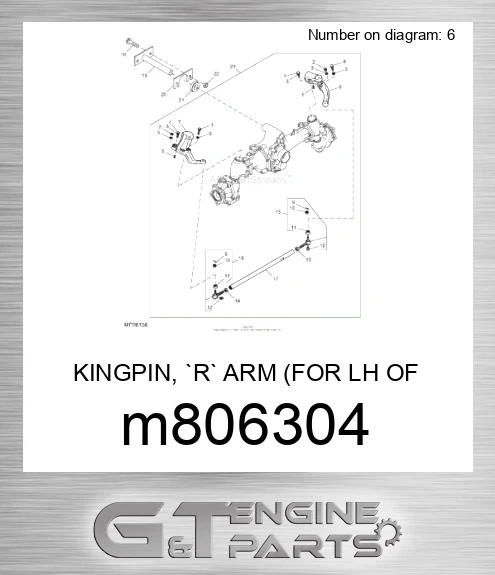 M806304 KINGPIN, `R` ARM FOR LH OF EO904