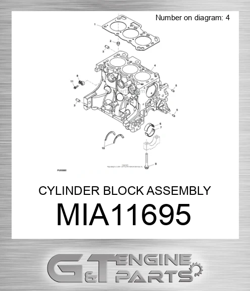 MIA11695 CYLINDER BLOCK ASSEMBLY