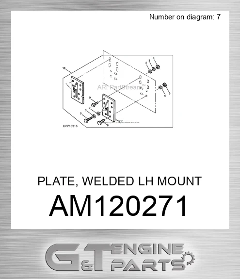 AM120271 PLATE, WELDED LH MOUNT