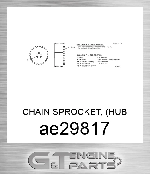 AE29817 CHAIN SPROCKET, HUB W/SPROCKET-WEL
