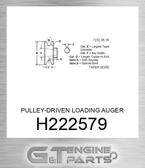 H222579 PULLEY-DRIVEN LOADING AUGER