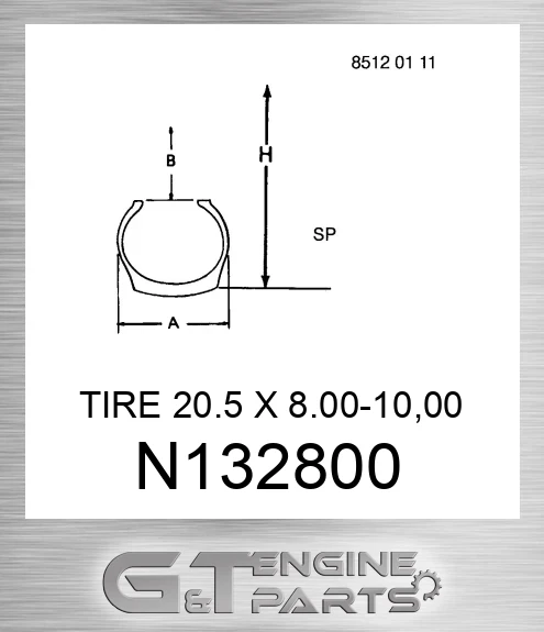 N132800 TIRE 20.5 X 8.00-10,00