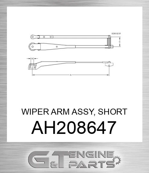 AH208647 WIPER ARM ASSY, SHORT