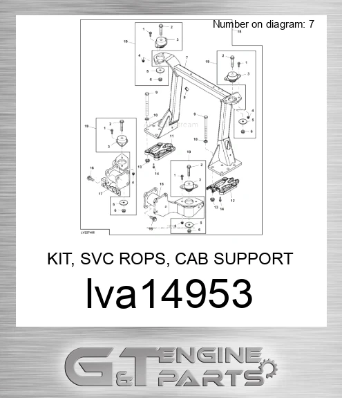 LVA14953 KIT, SVC ROPS, CAB SUPPORT 3R/3X20