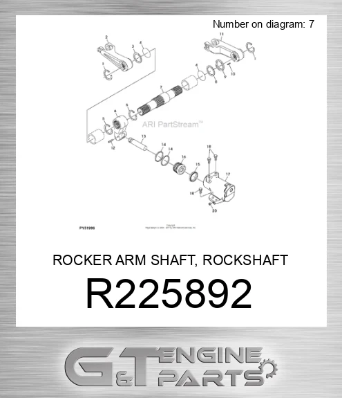 R225892 ROCKER ARM SHAFT, ROCKSHAFT